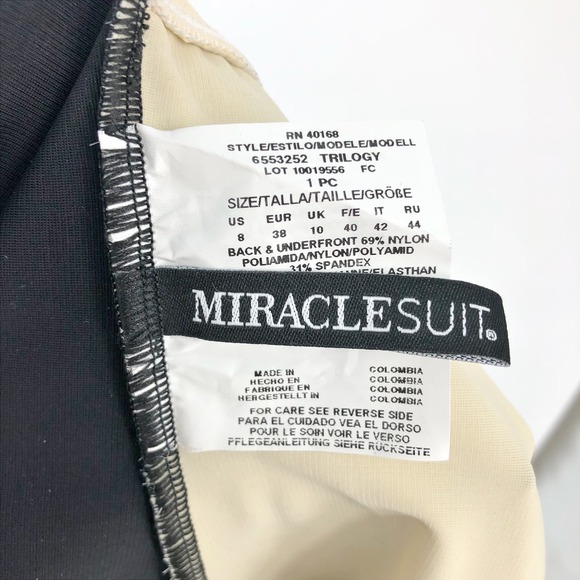 Miraclesuit Black and White One Piece Swimsuit - Picture 10 of 12